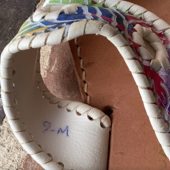 These VTG Jack Rogers leather splatter paint sandals go w/every Lilly on EARTH! - Picture 5 of 11